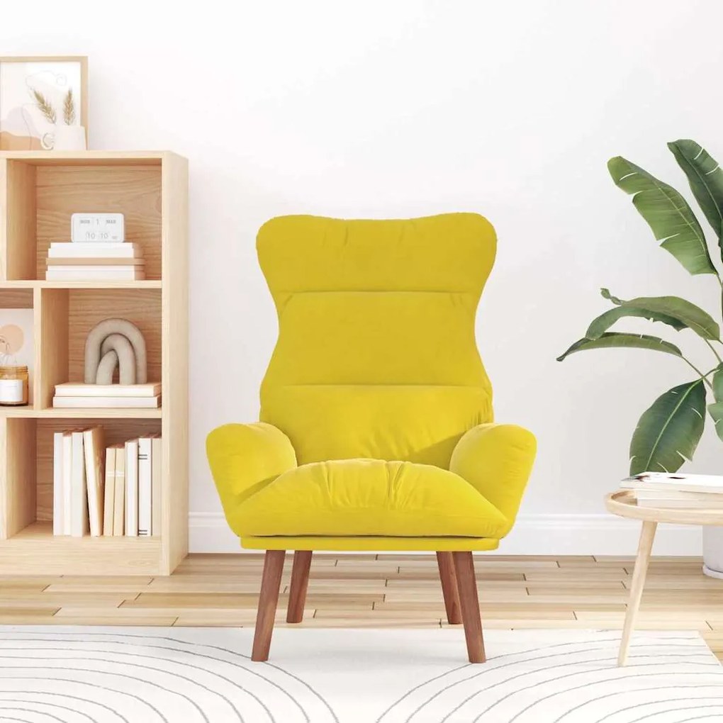 vidaXL Χαλαρωτική Πολυθρόνα Κίτρινο 69 x 74 x 93 εκ. Βελούδο