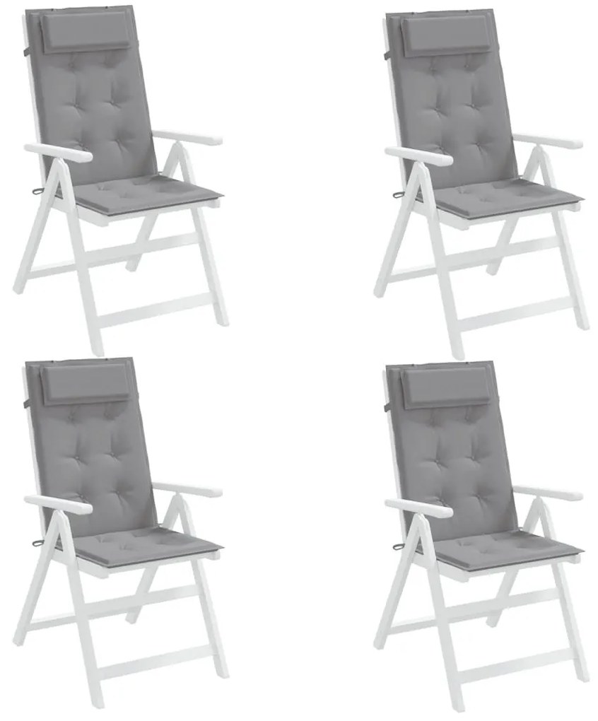 Μαξιλάρια Καρέκλας με Πλάτη 4 τεμ. Γκρι από Ύφασμα Oxford - Γκρι