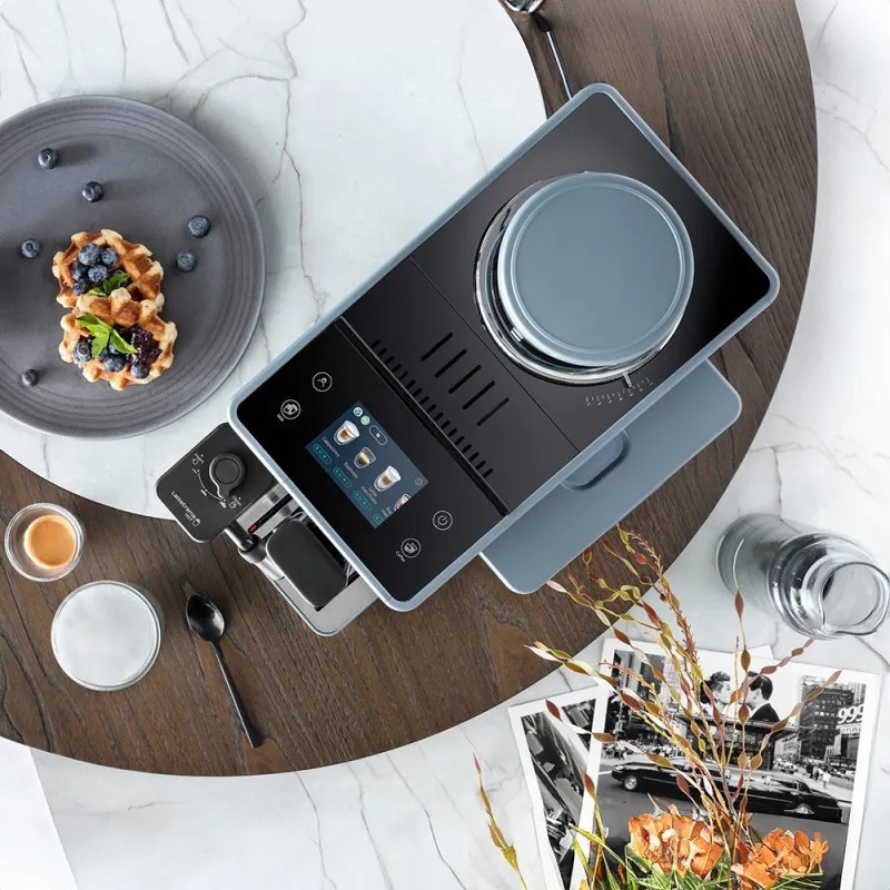 Μηχανή Espresso DeLonghi Rivelia Pebble Grey EXAM440.55.G, 1450W, 19 bar, 1.4l, οθόνη αφής TFT, Twin Shot, Bean Adapt, 17 ποτά, Stone Grey