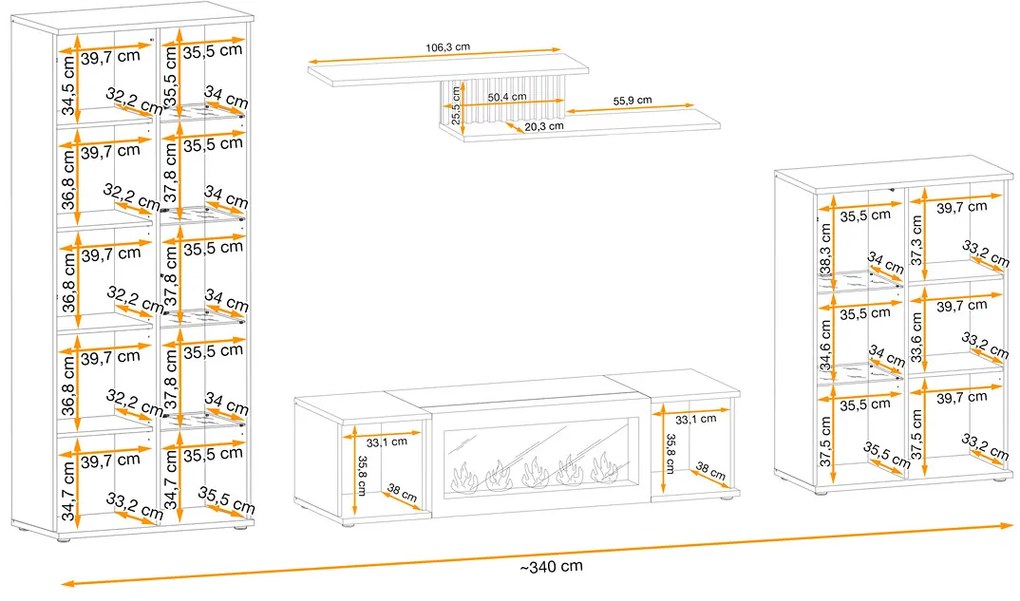 Swap XIX Σύνθεση Καφέ δρυς 280x180x40