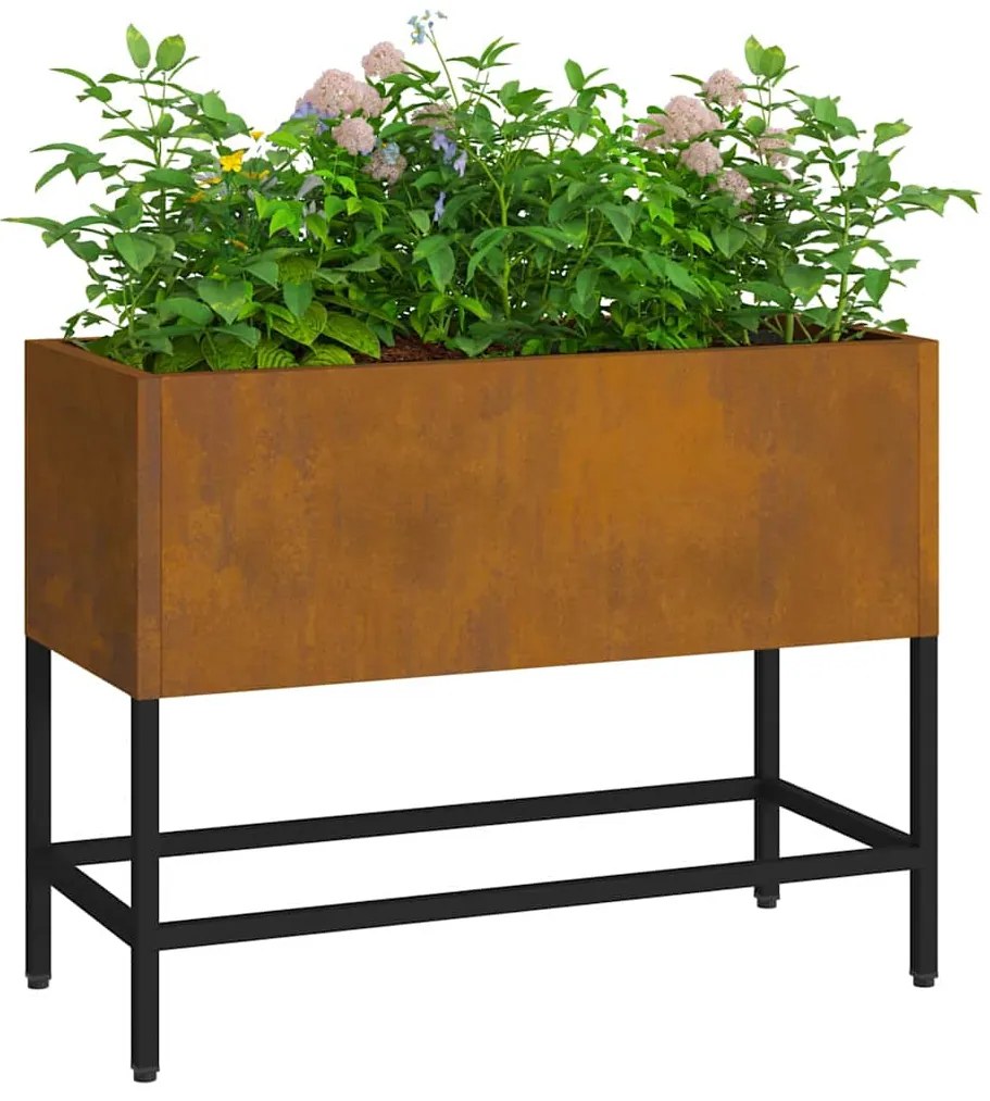 vidaXL Υψωμένη Γλάστρα Κήπου Σκ rusty 60 x 26 x 45 εκ