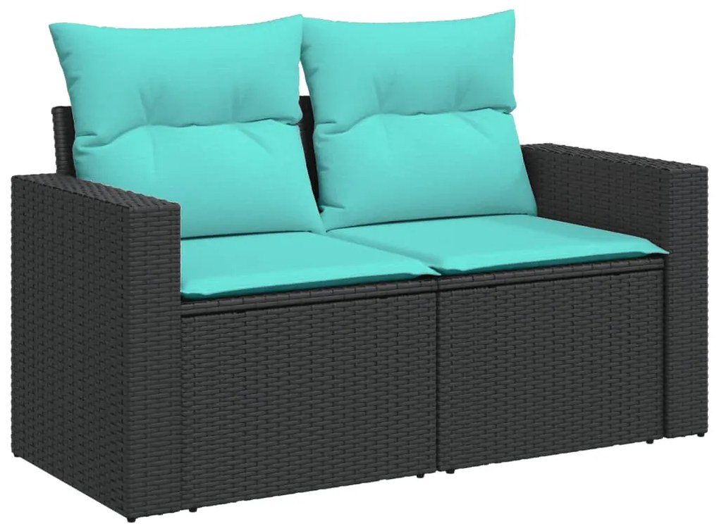 vidaXL Σαλόνι Κήπου Σετ 11 Τεμαχίων Μαύρο Συνθετικό Ρατάν με Μαξιλάρια