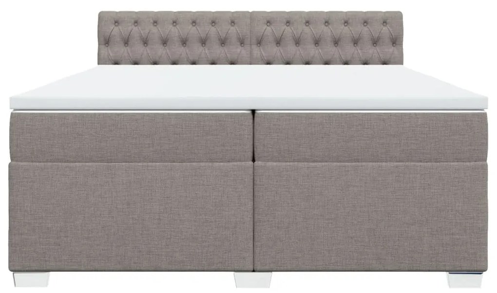 vidaXL Κρεβάτι Boxspring με Στρώμα Taupe 200x200 εκ. Υφασμάτινο