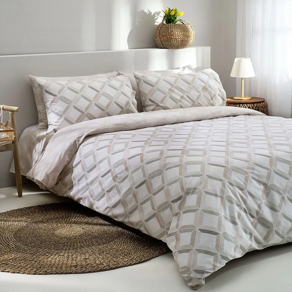 Σεντόνια Rombi-1 (Σετ 3τμχ) Beige Vesta Home Μονό 170x270cm 100% Cotton