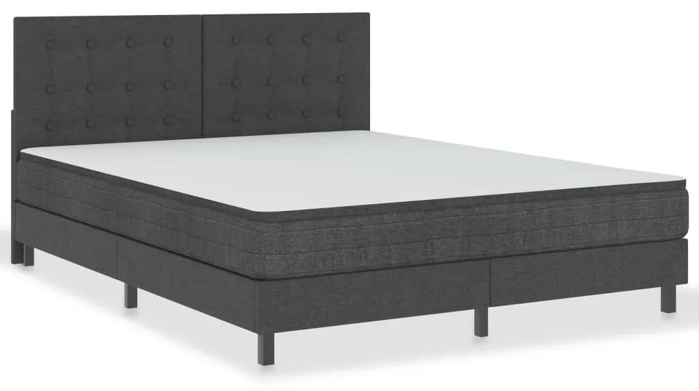 ΚΡΕΒΑΤΙ BOXSPRING ΣΚΟΥΡΟ ΓΚΡΙ 160 X 200 ΕΚ. ΥΦΑΣΜΑΤΙΝΟ 3054713