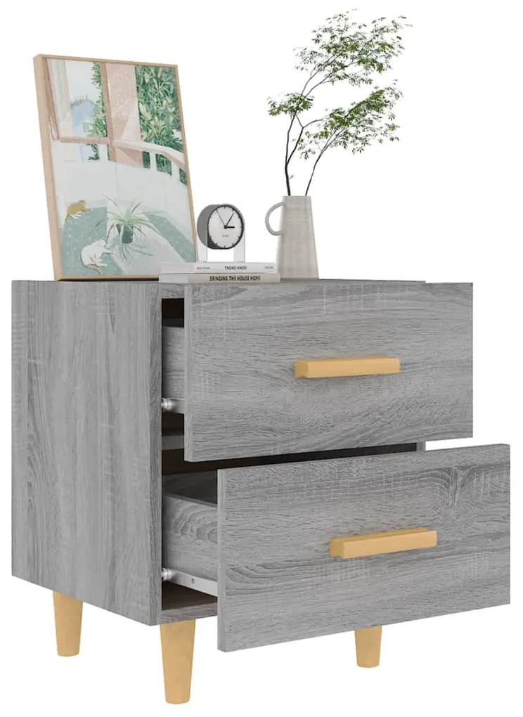 vidaXL Κομοδίνα 2 τεμ. Γκρι Sonoma 40 x 35 x 47,5 εκ.