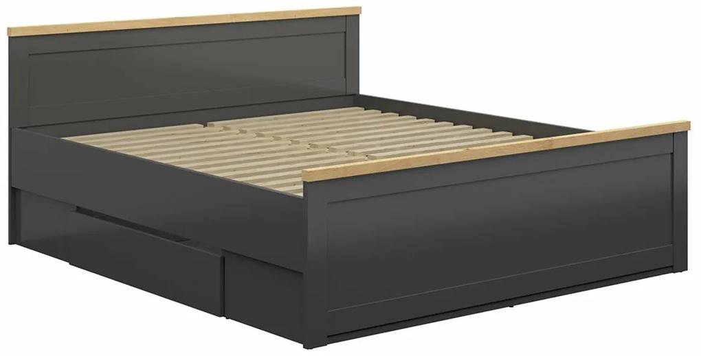 Κρεβάτι Boston DK102, Διπλό, Γκρι, 180x200, Πλαστικοποιημένη μοριοσανίδα, 186x206x91cm, 86 kg | Epipla1.gr