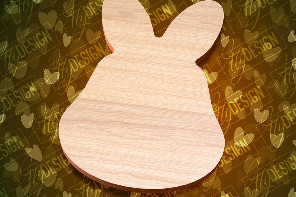 Intra απο ξύλο plywood 3mm-4mm πάχος - Πασχαλινές σανίδες κοπής | Κόψιμο με λέιζερ λαγουδάκι Δίασταση 15x15 cm INTRAFABR-91655248