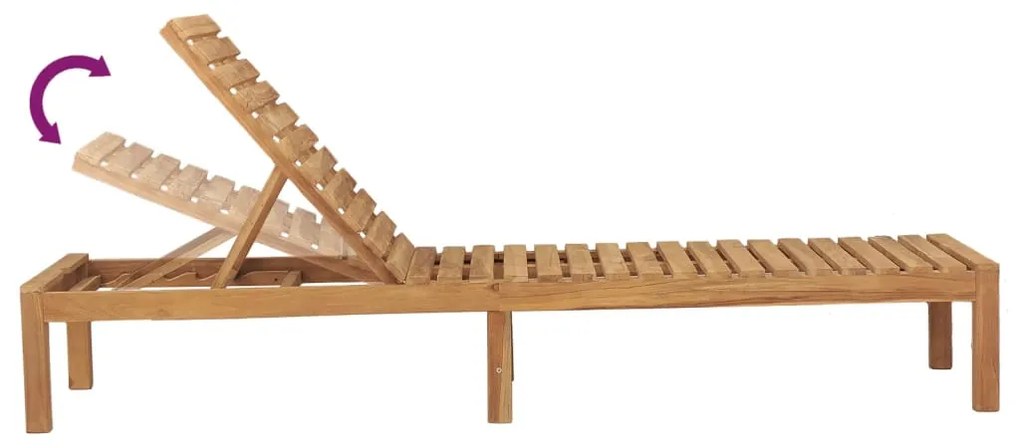 vidaXL Ξαπλώστρες 2 τεμ. από Μασίφ Ξύλο Teak