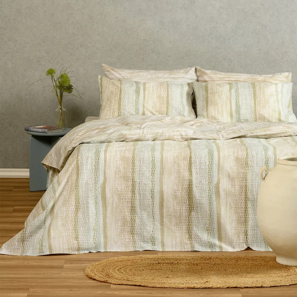 Σετ Σεντόνια Polycotton Μονά 170x270εκ. Fuji Mocca Casual Line Melinen 20004667