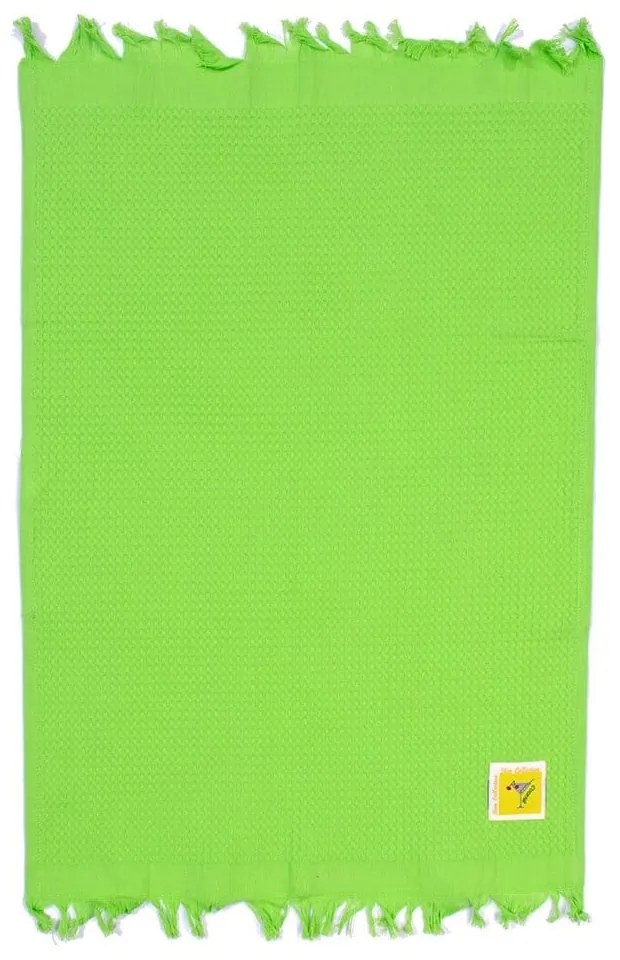 Ποτηρόπανο Πικέ Cocktail Με Κρόσσι Green DimCol 45x65cm 100% Βαμβάκι