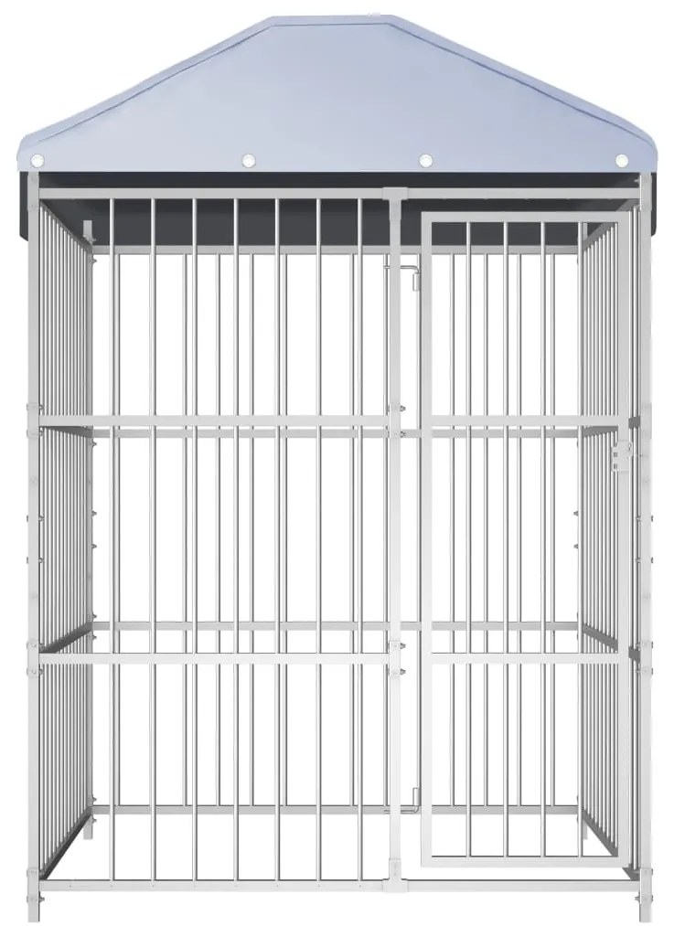 vidaXL Κλουβί Σκύλου Εξωτερικού Χώρου 150 x 150 x 200 εκ. με Στέγαστρο