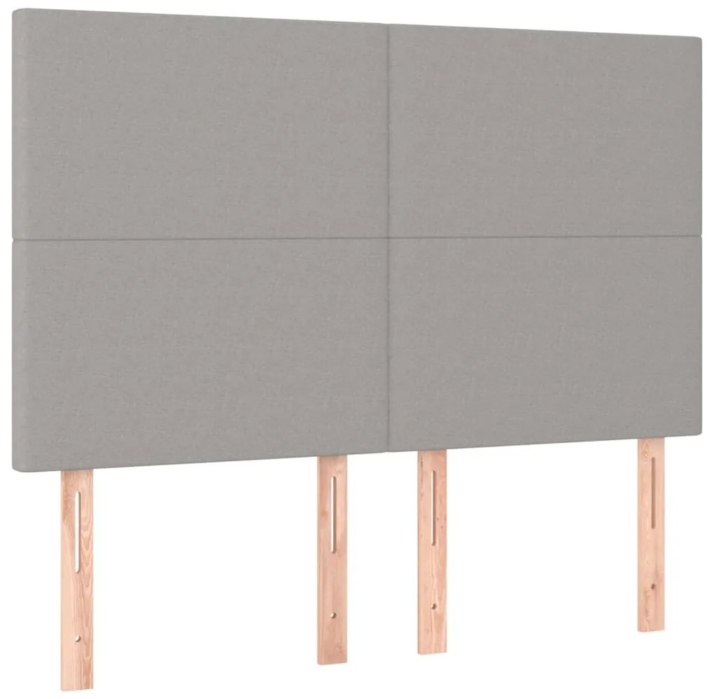 vidaXL Κεφαλάρια Κρεβατιού 4 τεμ. Αν. Γκρι 72x5x78/88 εκ. Υφασμάτινα