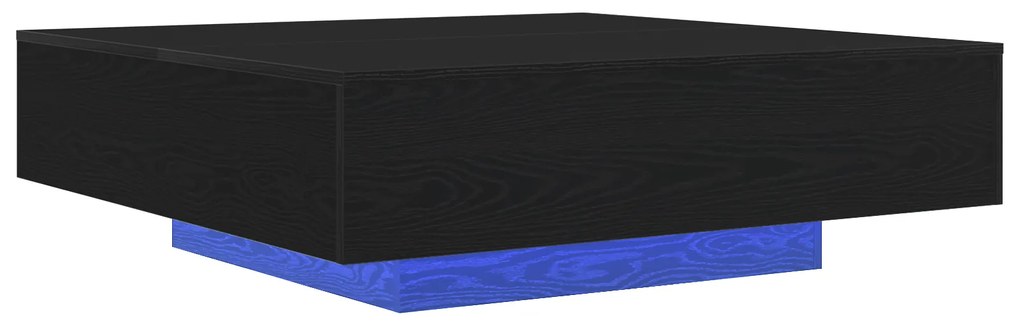 vidaXL Τραπέζι καφέ με LED φώτα Μαύρη Δρυς 100x100x31 εκ.