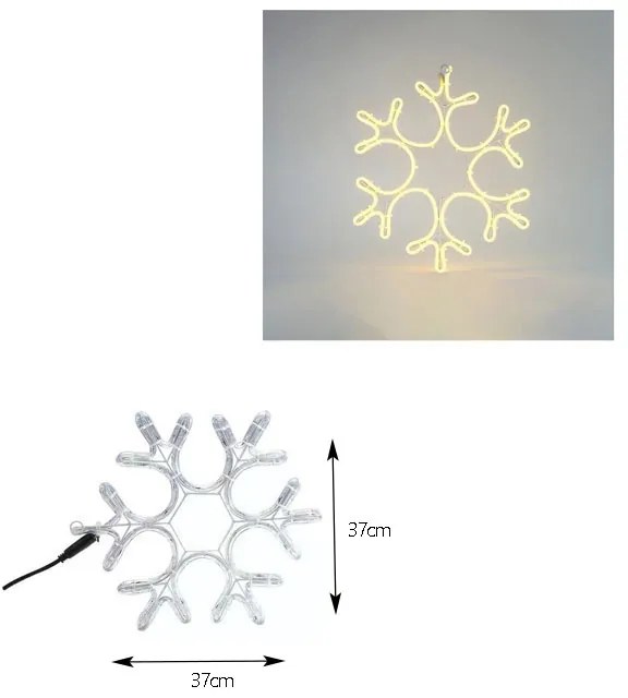 Χιονονιφάδα Led Θερμό Φως με καλώδιο - Christmas snowflake light LED