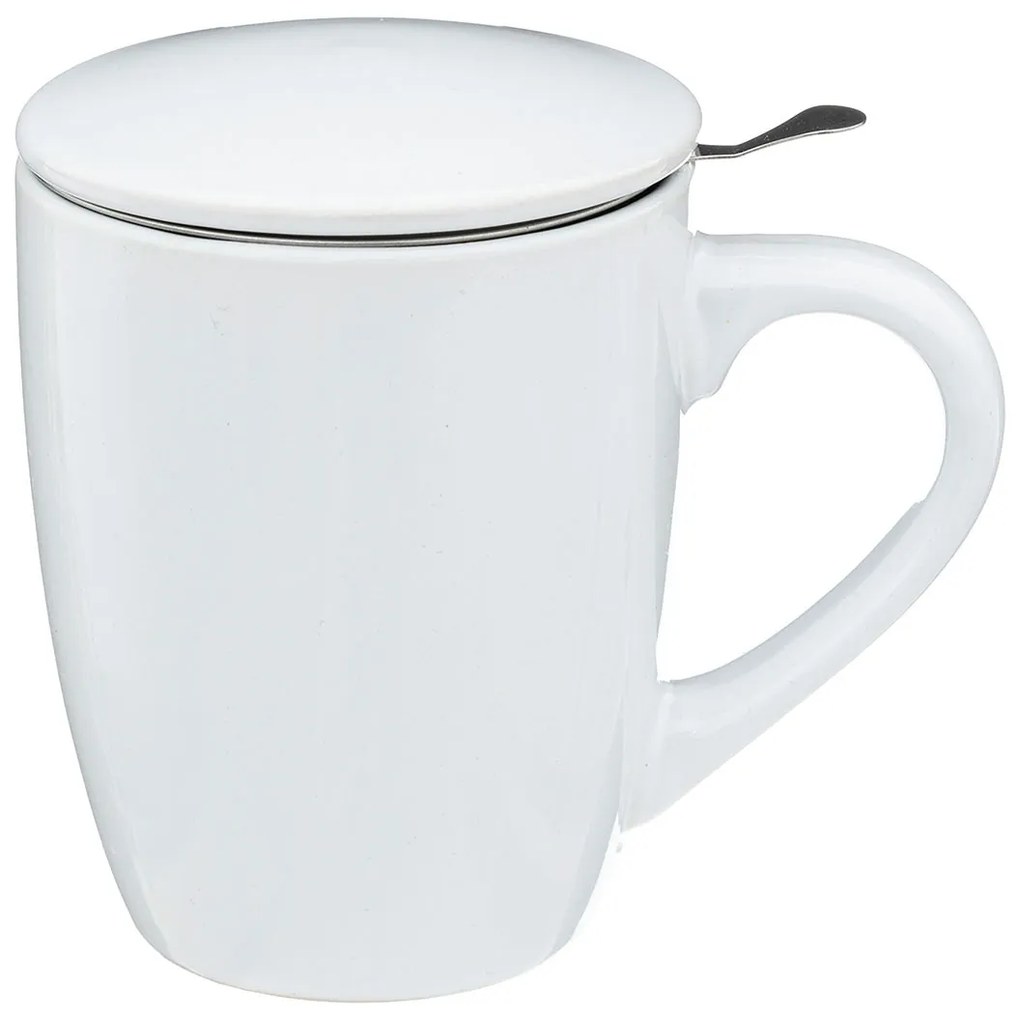 Κούπα Τσαγιού 320ml Με Καπάκι &amp; Φίλτρο S-D Lid White 154002F
