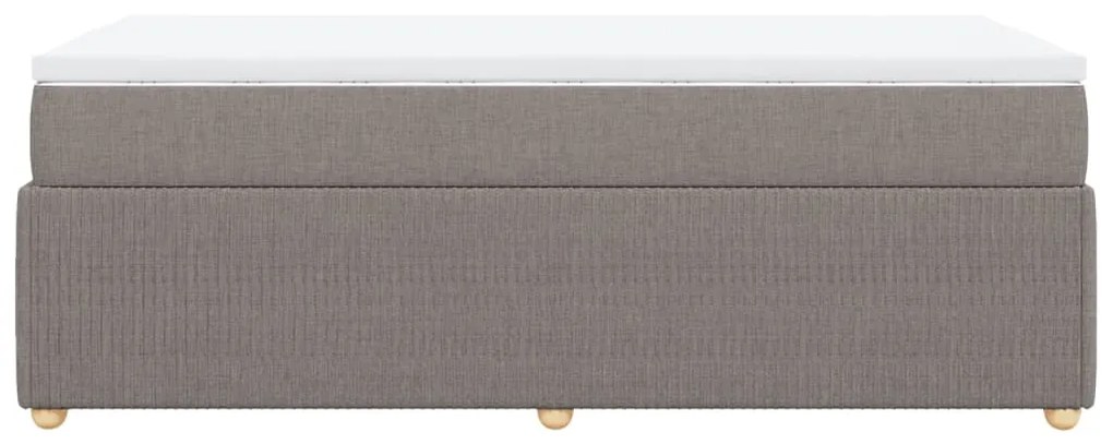 vidaXL Κρεβάτι Boxspring με Στρώμα Taupe 100 x 200 εκ. Υφασμάτινο