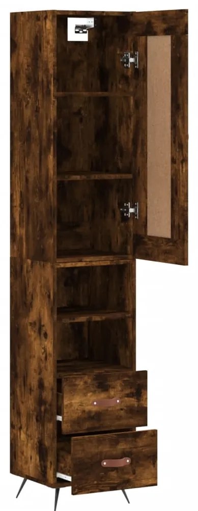 vidaXL Ντουλάπι Καπνιστή δρυς 34,5x34x180 εκ. από Επεξεργασμένο Ξύλο