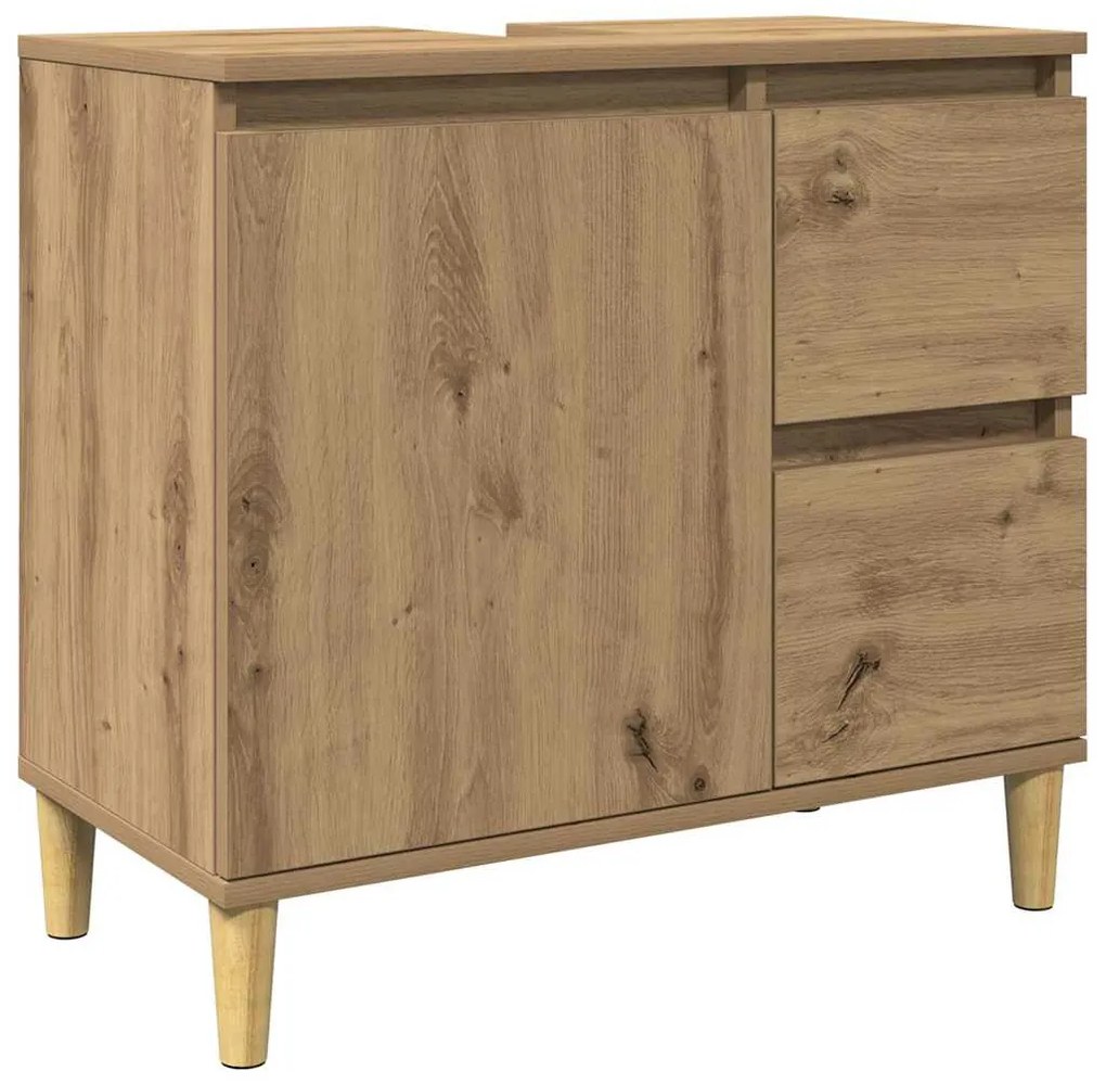 vidaXL Ντουλάπι Νιπτήρα Αρτισιανή Δρυς 65x33x60 εκ. Επεξ. Ξύλο