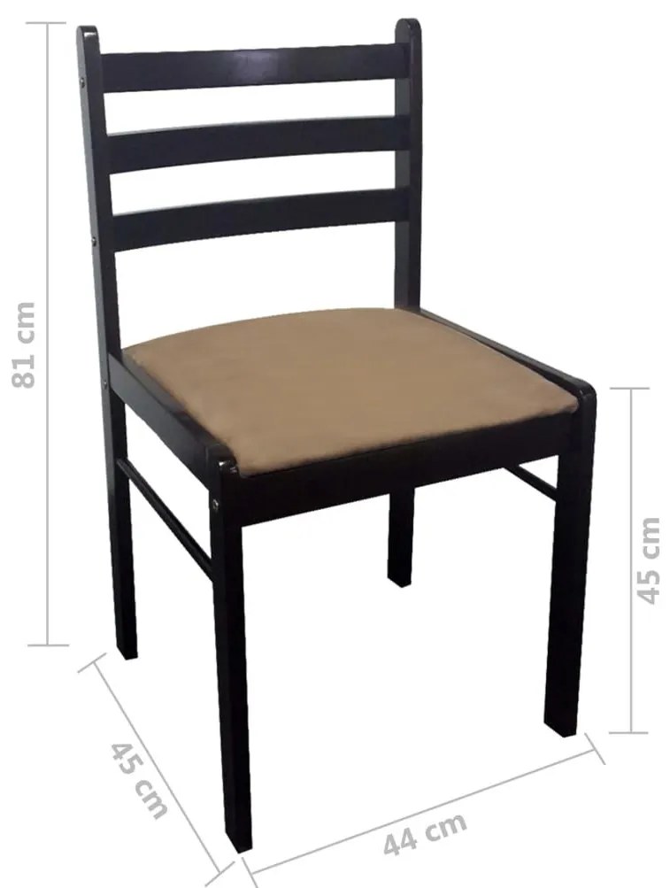 Καρέκλες Τραπεζαρίας 4 τεμ. Καφέ Καουτσουκόδεντρο/Βελούδο - Καφέ