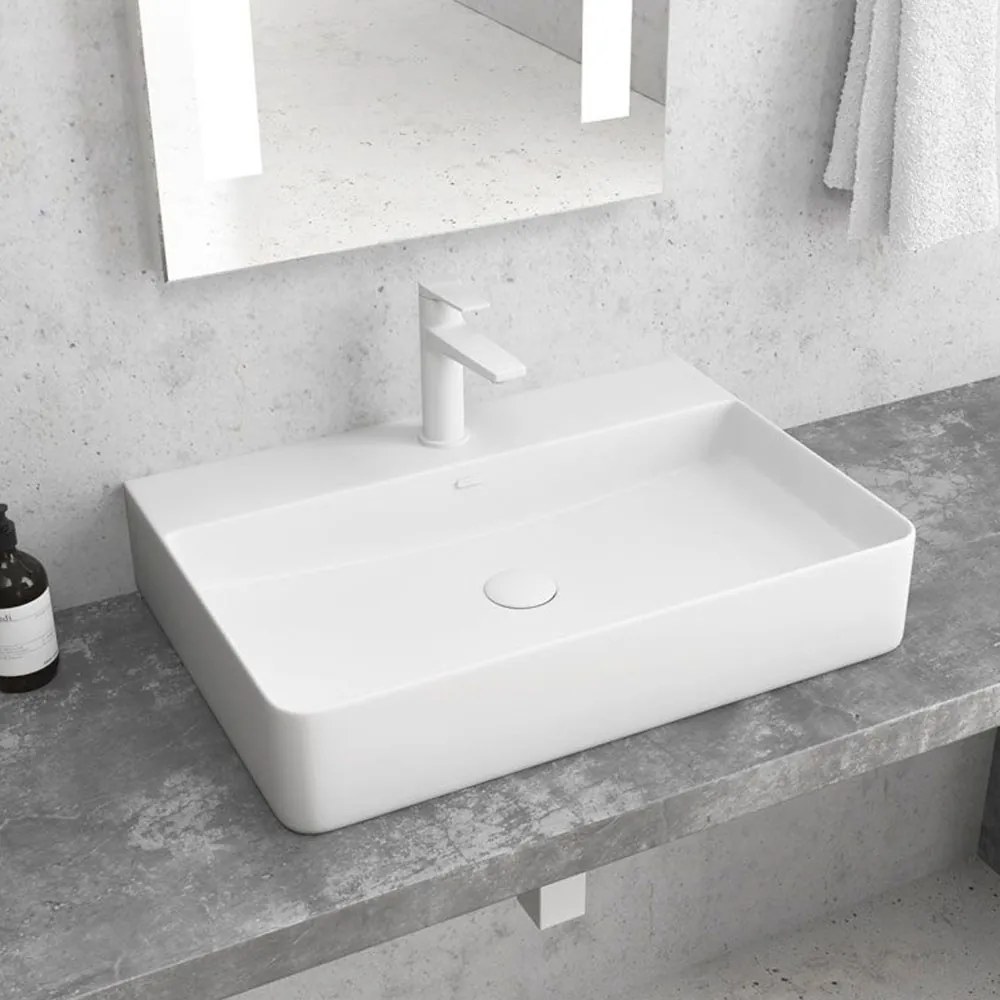 Νιπτήρας Επικαθήμενος LT 2173-SMW 50x42x12cm White Matt Karag Πορσελάνη