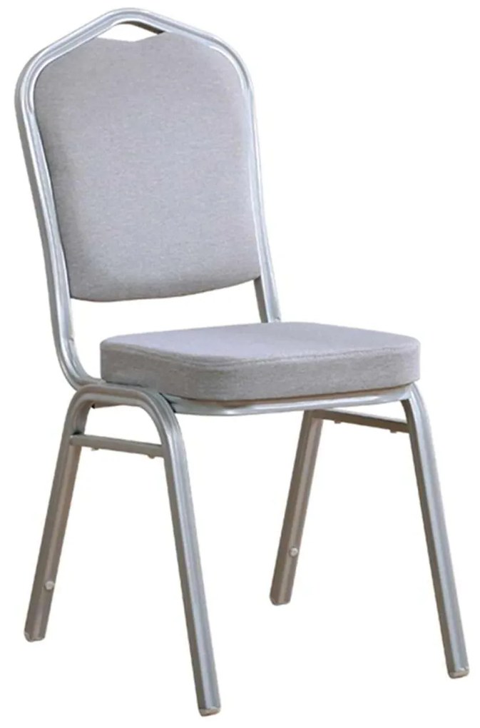 Καρέκλα HILTON Μεταλλική Silver Ύφασμα Γκρι 44x55x93cm