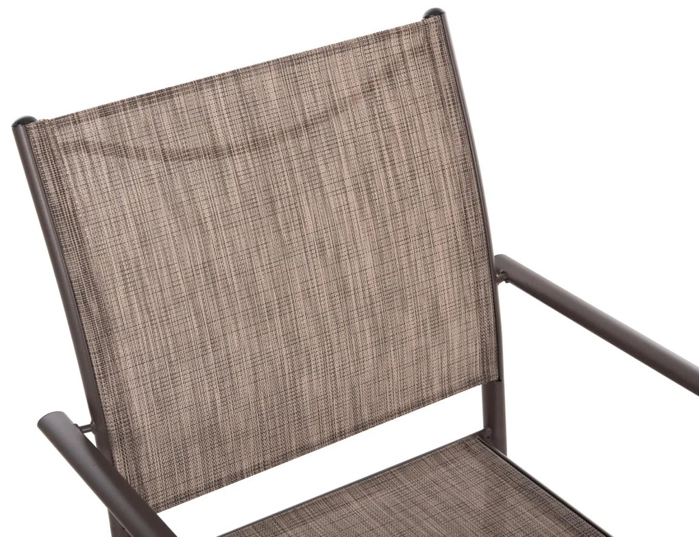 Καρέκλα - Πολυθρόνα REDAN C5976.05 Καφέ Μεταλλική με Textilene 55x57x88Υεκ. 55x60x88 εκ.