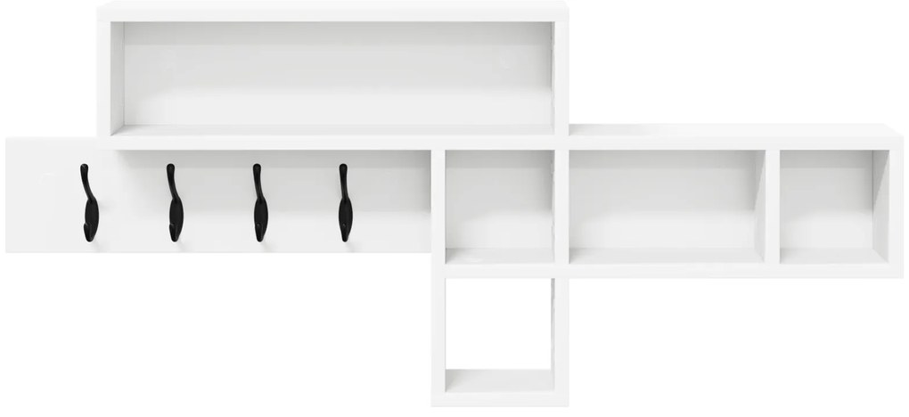 vidaXL Τοίχου Κρεμάστρα Λευκό 100 x 12 x 43.5 εκ Επεξεργασμένο ξύλο