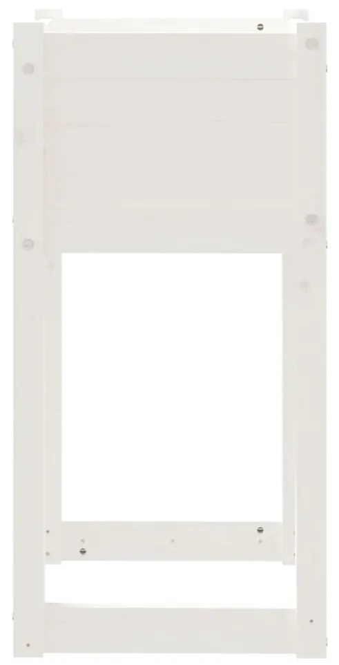 Ζαρντινιέρα Λευκή 40 x 40 x 81 εκ. από Μασίφ Ξύλο Πεύκου - Λευκό