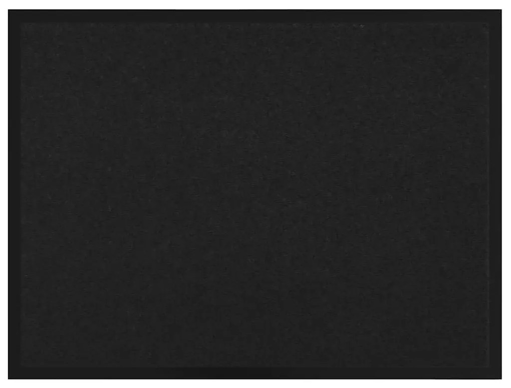 vidaXL Χαλάκι Εξώπορτας Μαύρο 60 x 40 x 1.2 εκ. Ύφασμα τέντι