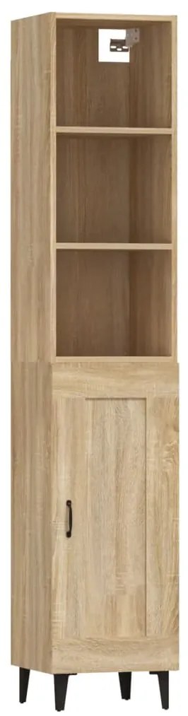 vidaXL Μπουφές Sonoma δρυς 34,5 x 34 x 180 εκ. από Επεξεργασμένο Ξύλο