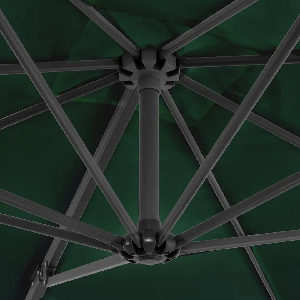 Ομπρέλα Κρεμαστή Πράσινη 250 x 250 εκ. με Ιστό Αλουμινίου - Πράσινο