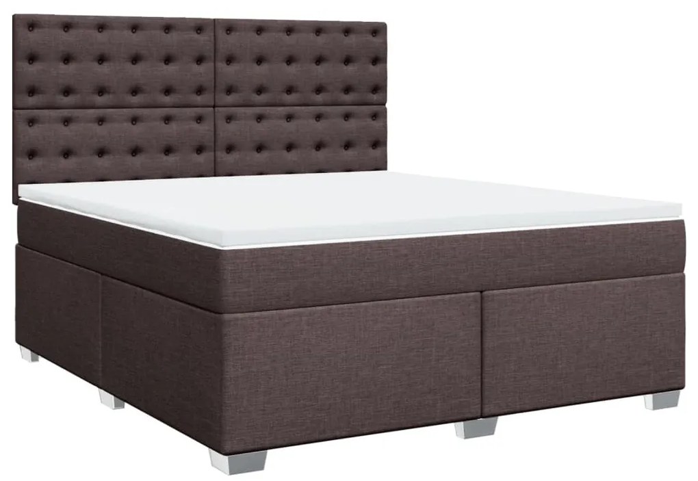 ΚΡΕΒΑΤΙ BOXSPRING ΜΕ ΣΤΡΩΜΑ ΣΚΟΥΡΟ ΚΑΦΕ 180X200 ΕΚ ΥΦΑΣΜΑΤΙΝΟ 3292884