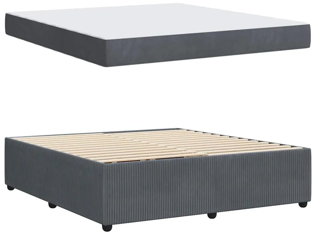 vidaXL Σκελετός Κρεβατιού με στρώμα Σκούρο Γκρι 180 x 200 cm ύφασμα