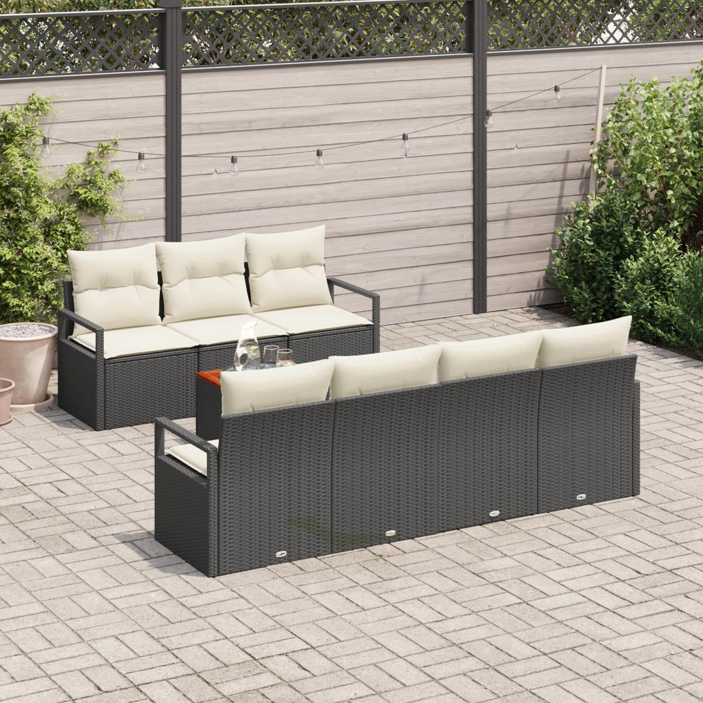 vidaXL Σετ Σαλονιού Κήπου 8 pcs Μαύρος, λευκός 55 x 55 x 37 εκ