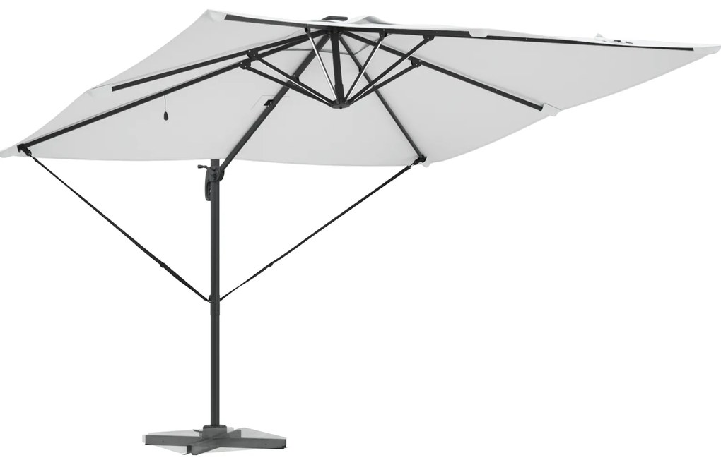 vidaXL Ομπρέλα Roma με LEDs Άμμος 286x285x270 εκ. Αλουμίνιο
