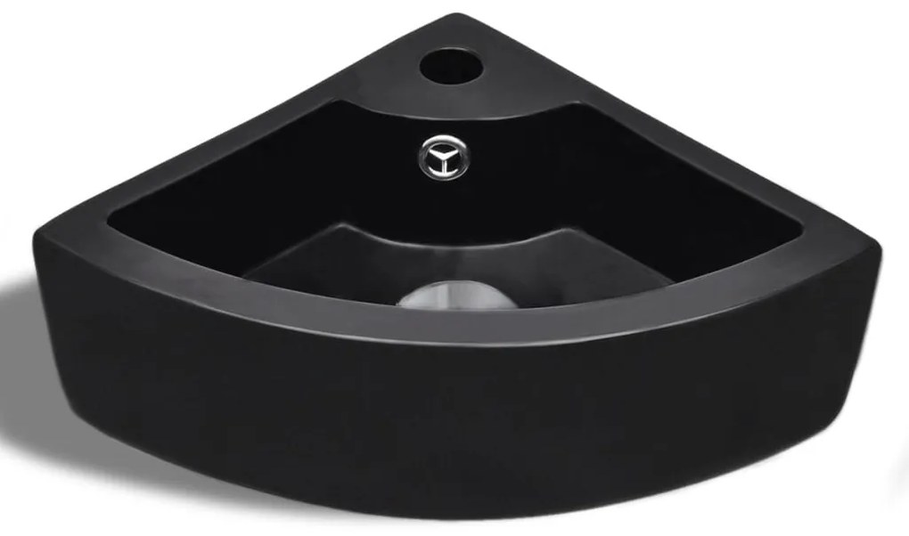 vidaXL Νιπτήρας με Οπή Υπερχείλισης Μαύρος 45 x 32 x 12,5 εκ.