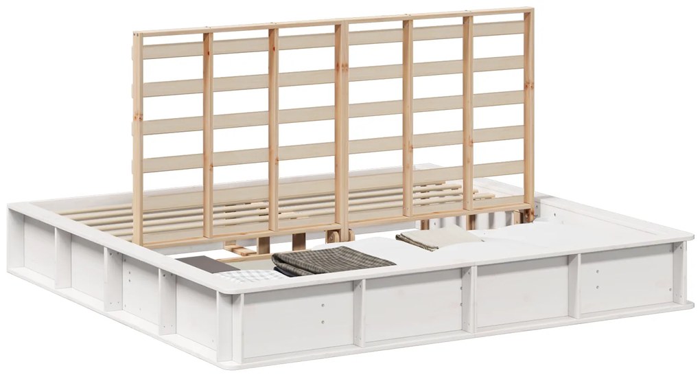 vidaXL Σκελετός Κρεβατιού Λευκό 180 x 200 cm Ξύλο και Μέταλλο