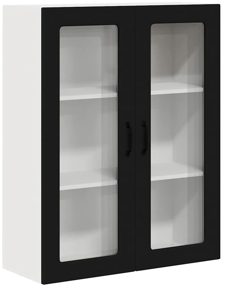 vidaXL Κρεμαστό ντουλάπι κουζίνας με ράφι Μαύρο 80 x 31 x 100 εκ.