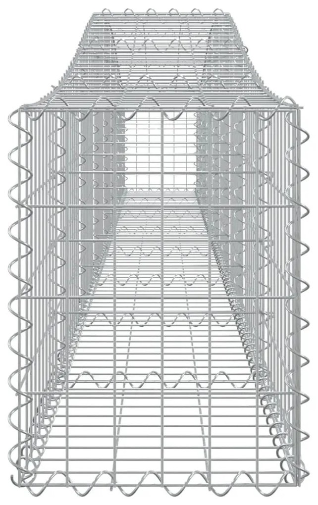 Συρματοκιβώτια Τοξωτά 7 τεμ. 400x30x40/60 εκ. Γαλβαν. Ατσάλι - Ασήμι