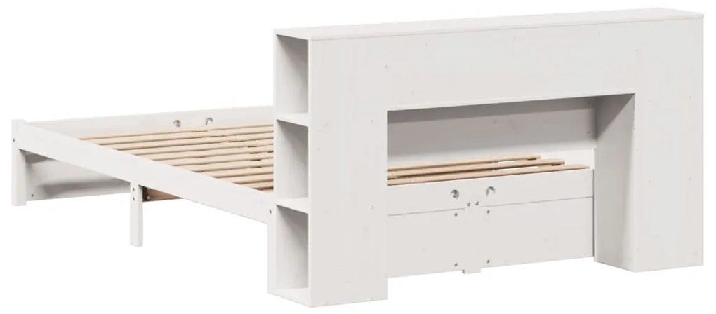 vidaXL Κρεβάτι Βιβλιοθήκη Χωρίς Στρώμα 140x190 εκ Μασίφ Ξύλο Πεύκου