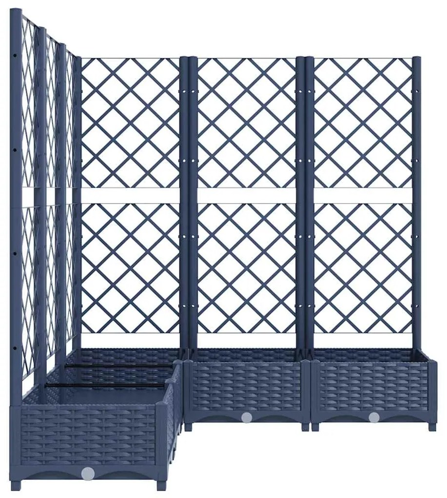 vidaXL Ζαρντινιέρα Κήπου με Καφασωτό Μπλε Γκρι 120x120x121,5 εκ. από PP