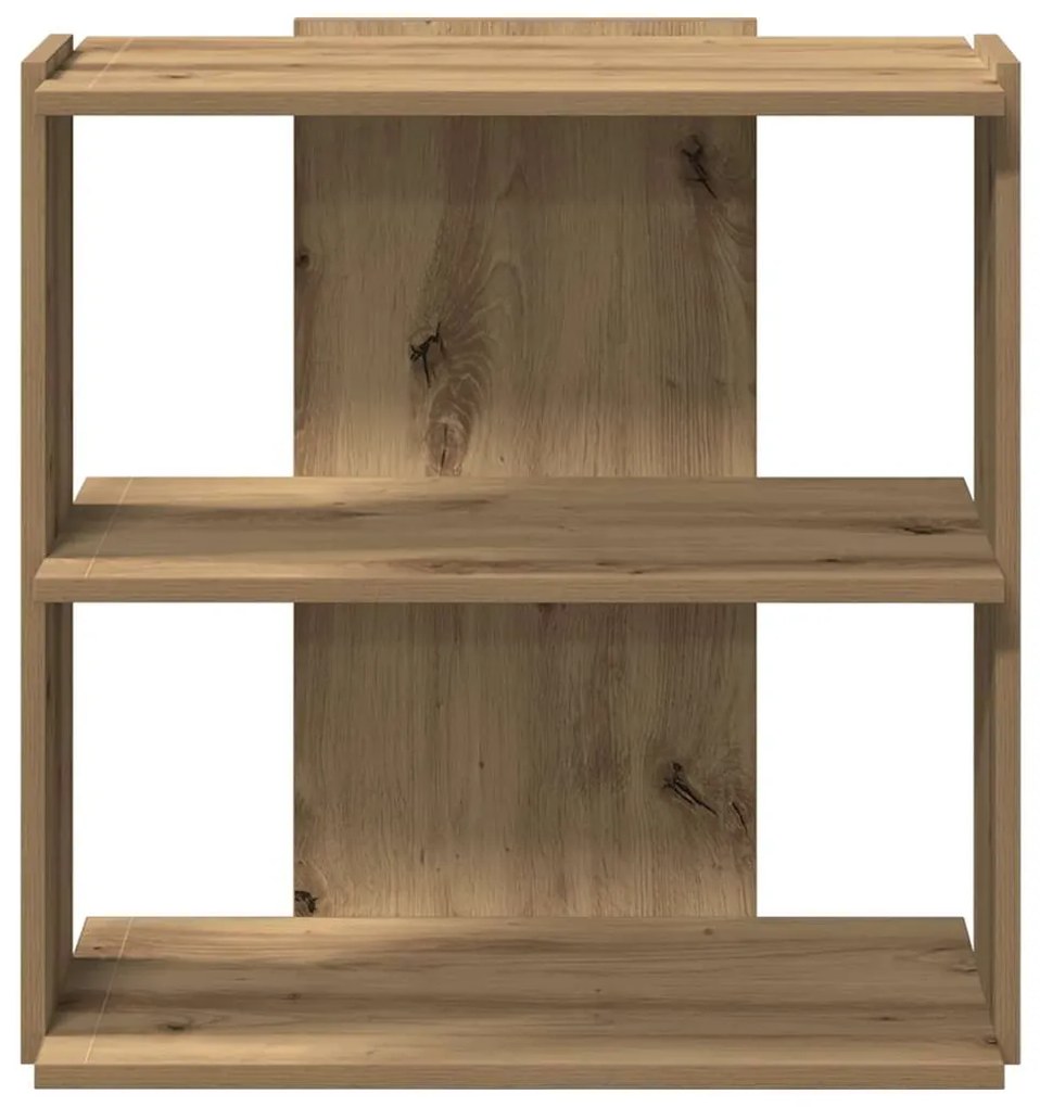 Βιβλιοθήκη 3 επιπέδων Δρυς τεχνίτης 60x30x60 cm - Καφέ