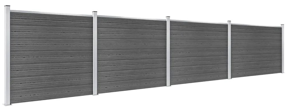 vidaXL Σετ Πάνελ Περίφραξης Μαύρο 699 x 146 εκ. από WPC