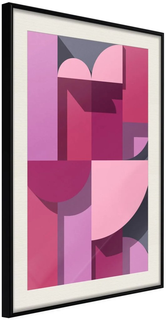 Αφίσα - Pink Geometry - 30x45 - Μαύρο - Με πασπαρτού