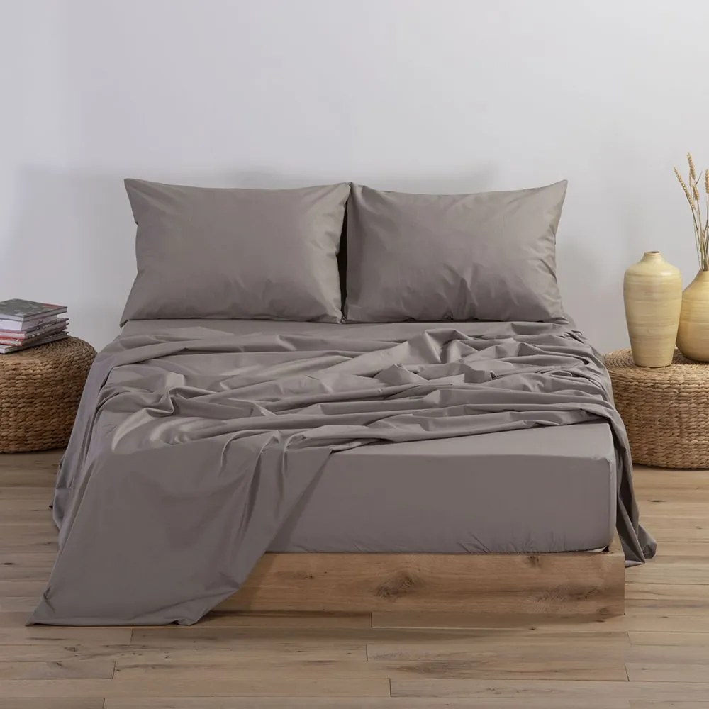 Σεντόνι Basic Mocca Nef-Nef Υπέρδιπλo 240x270cm 100% Βαμβάκι