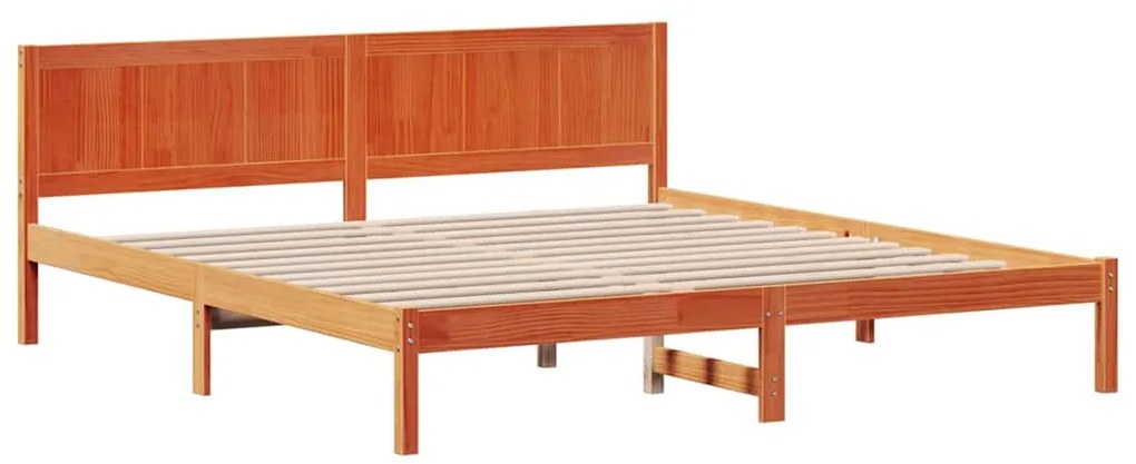vidaXL Σκελετός Κρεβατιού Καφέ 200 x 200 cm Μασίφ ξύλο πεύκου