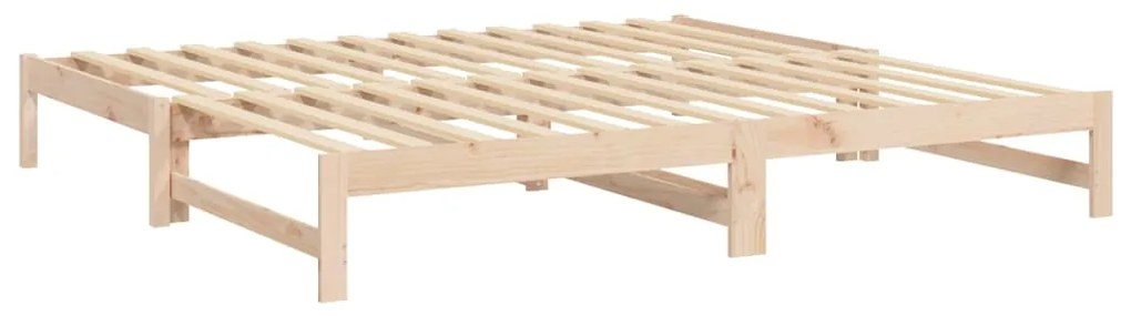 vidaXL Καναπές Κρεβάτι Συρόμενος 2x(100x200) εκ. από Μασίφ Ξύλο Πεύκου