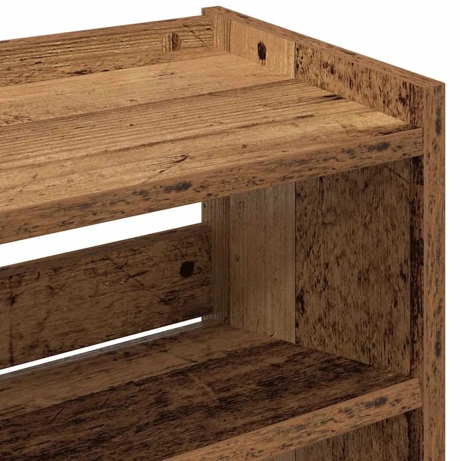 Ράφι παπουτσιών Παλιό ξύλο 60x25x81 cm Κατασκευασμένο ξύλο - Καφέ
