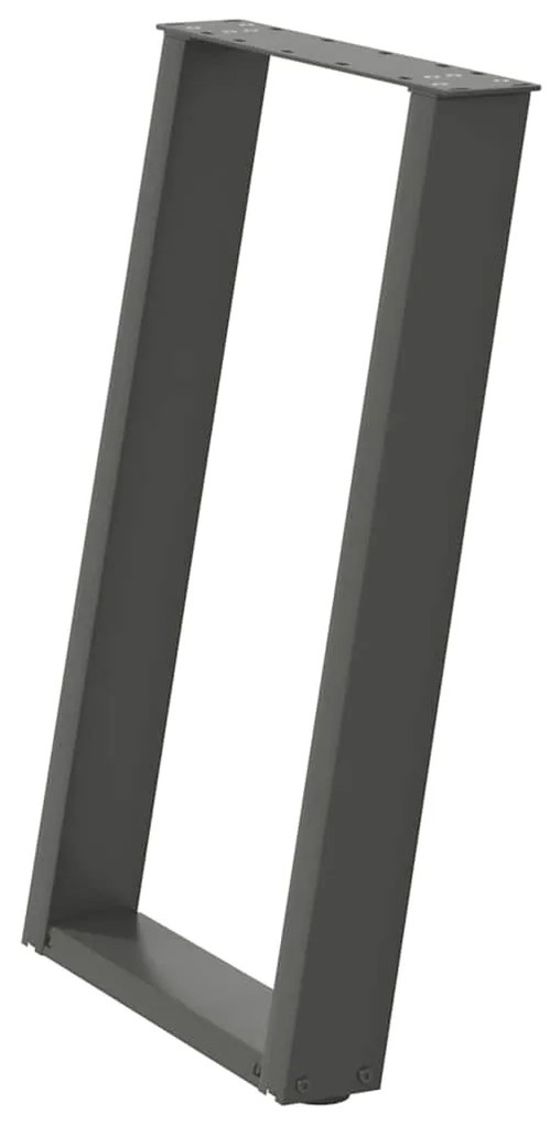 vidaXL Πόδια Τραπεζαρίας σε Σχήμα U 2 τεμ. Ανθρακί 60x(72-73) εκ. Ατσάλι